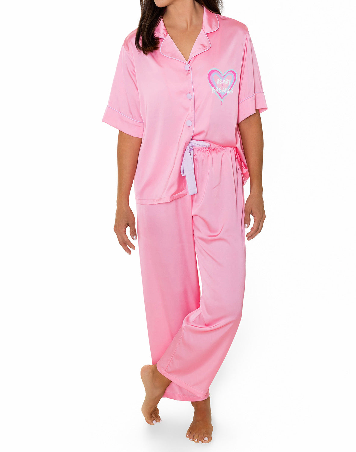 Silky Heartbreaker Short Sleeve Pant Set