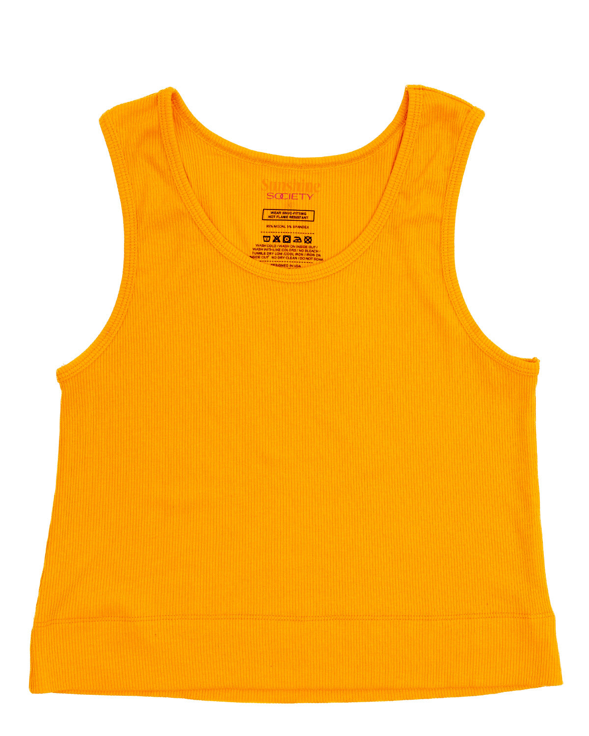 Sunshine Classic Ribbed Tank, Orange