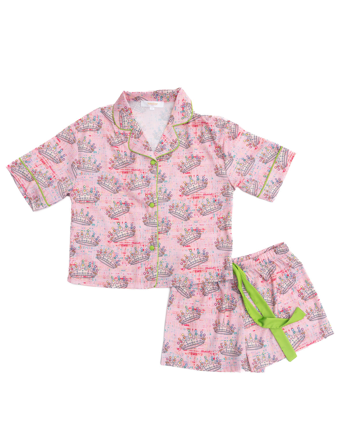Silky Crown Jewels Short Sleeve Short Set