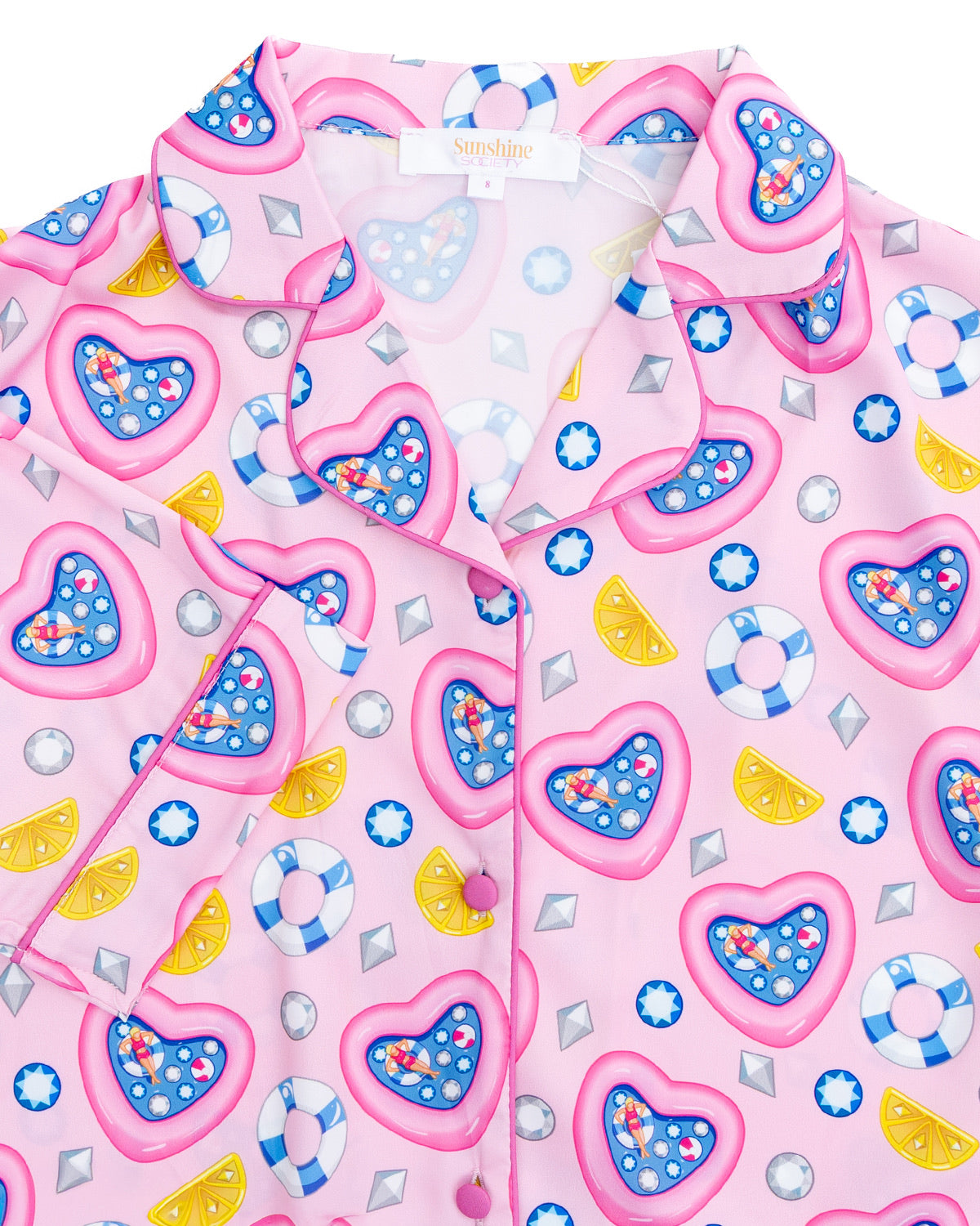 Kids Silky Pool Party Short Sleeve Short Set