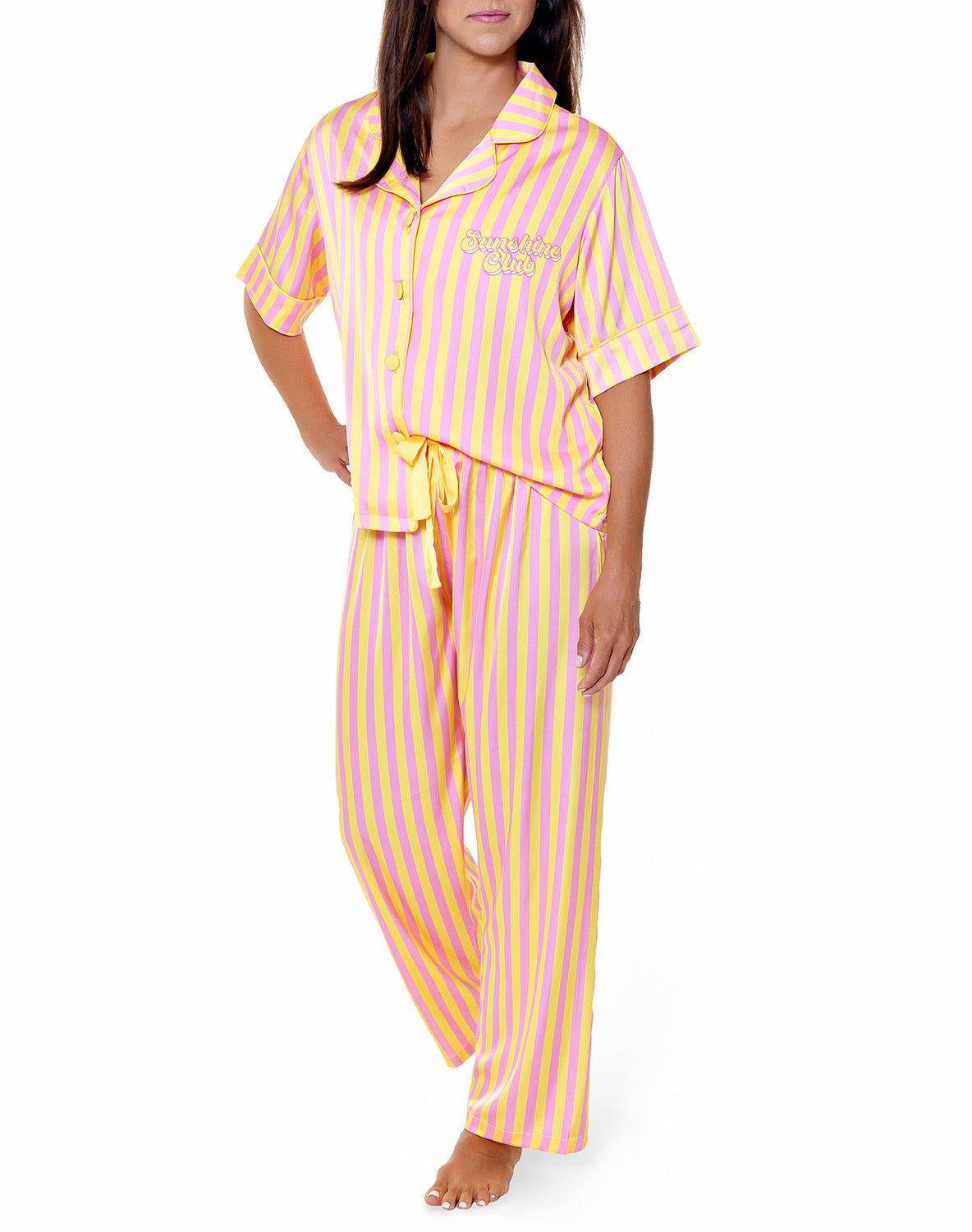 Silky Sunshine Club Short Sleeve Pant Set