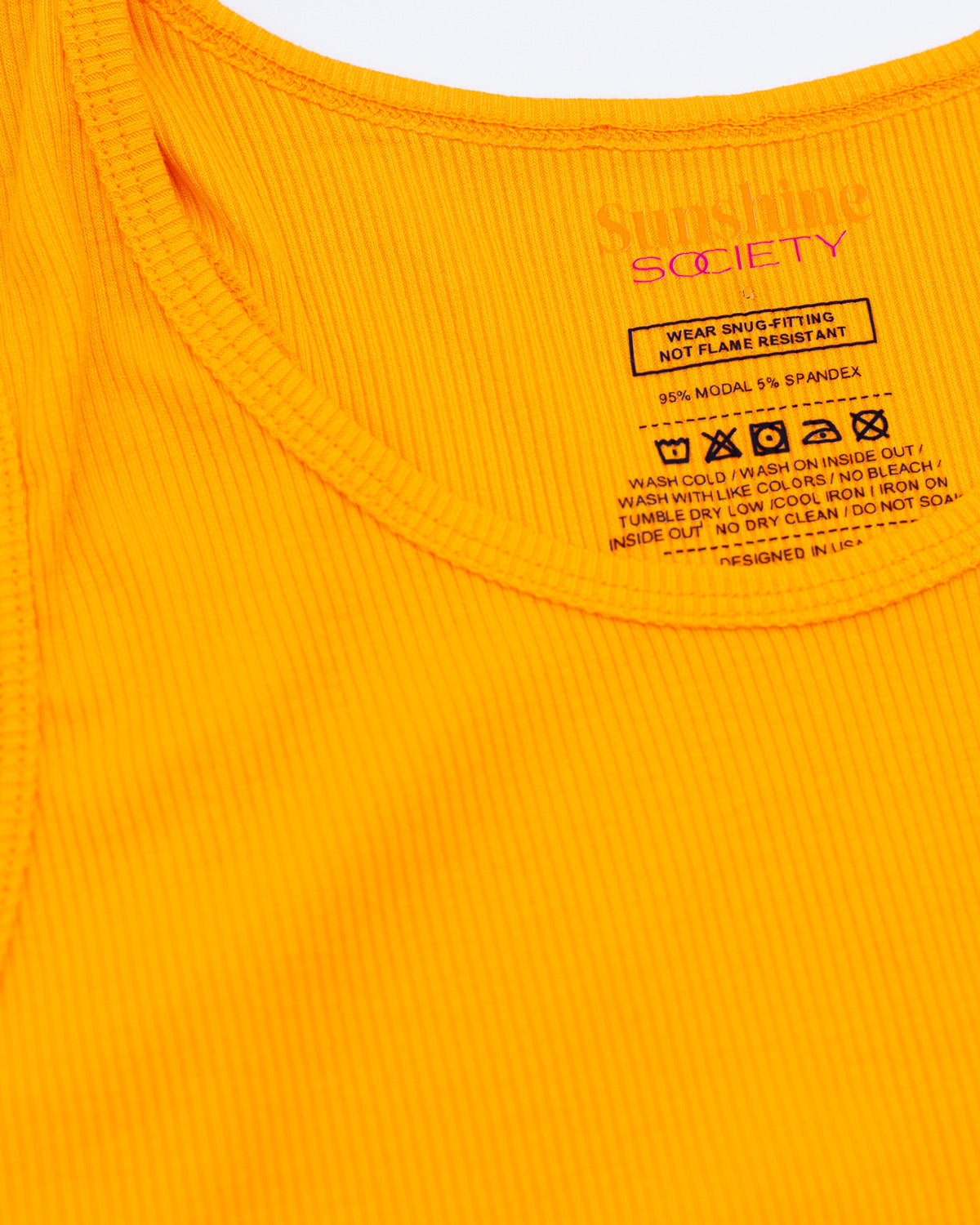 Sunshine Classic Ribbed Tank, Orange