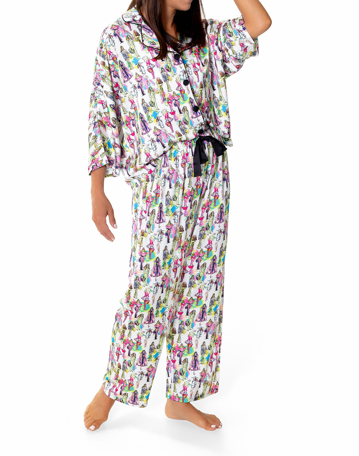 Silky Fashionista3/4 Sleeve Pant Set