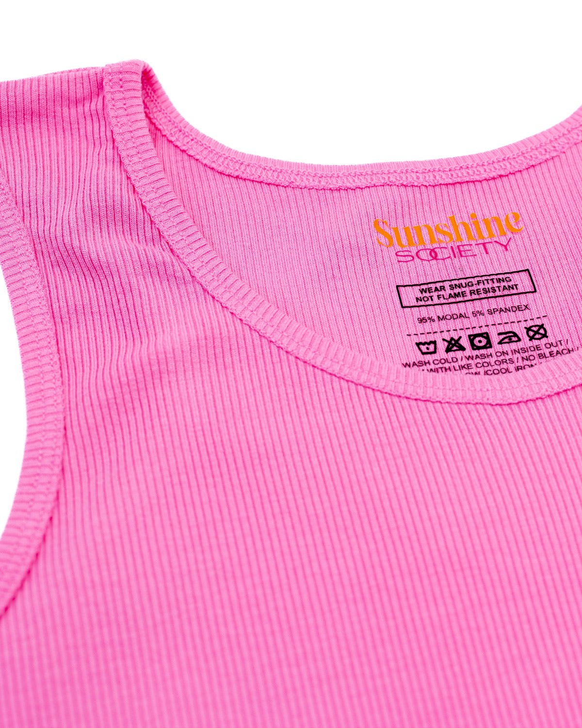 Sunshine Classic Ribbed Tank, Pink