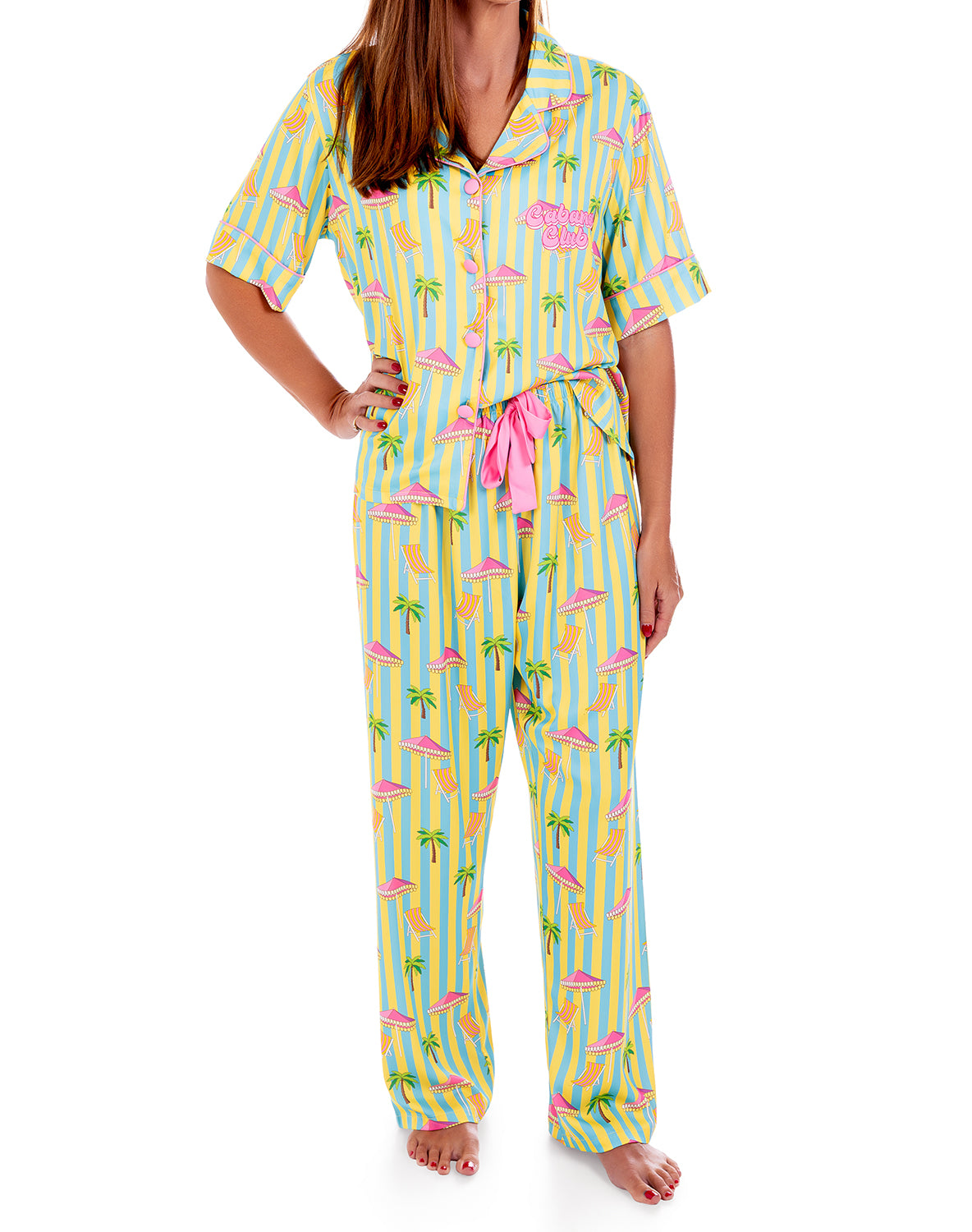 Silky Cabana Club Short Sleeve Pant Set