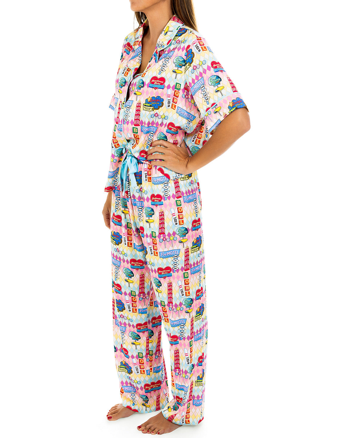 Silky Highway Holiday Short Sleeve Pant Set