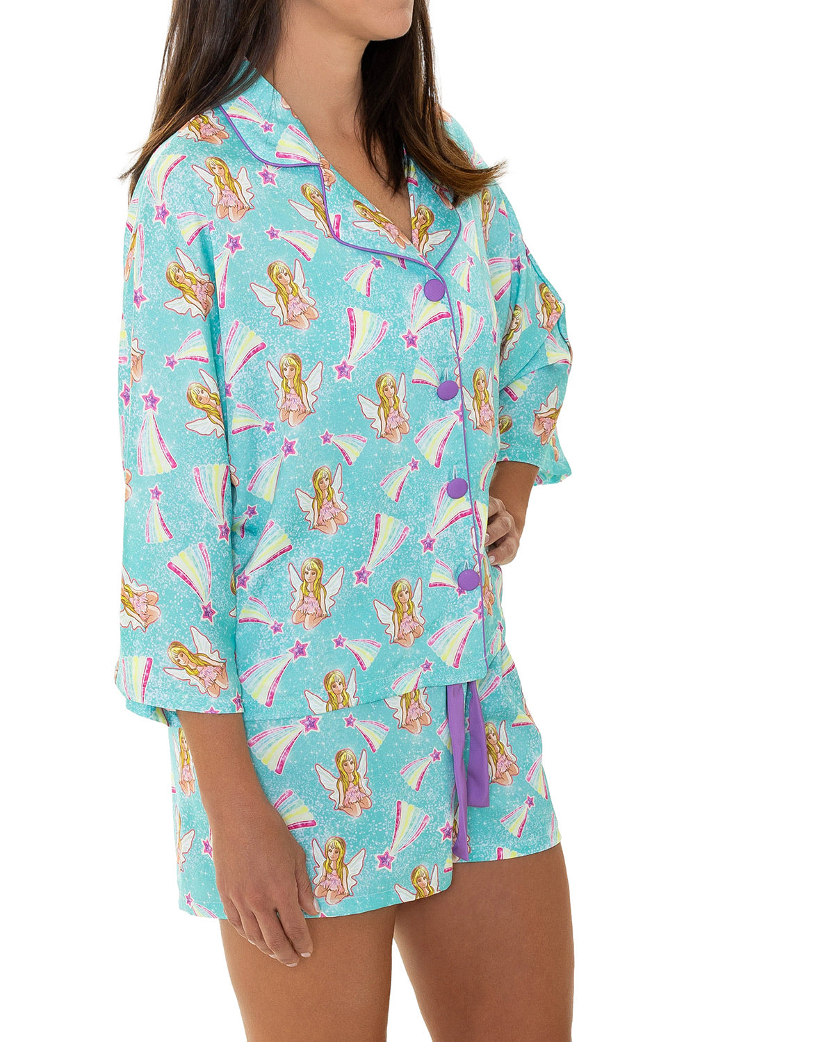 Silky Tink 3/4 Sleeve Short Set