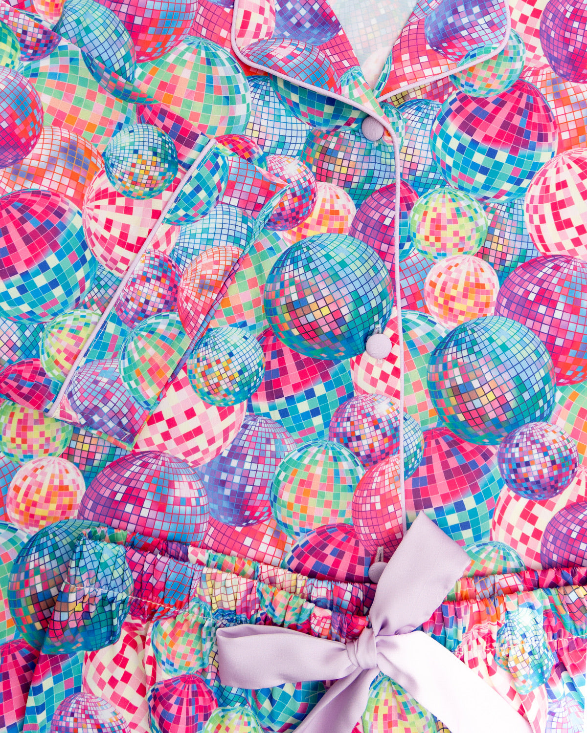 Kids Silky Disco Queen Short Sleeve Short Set