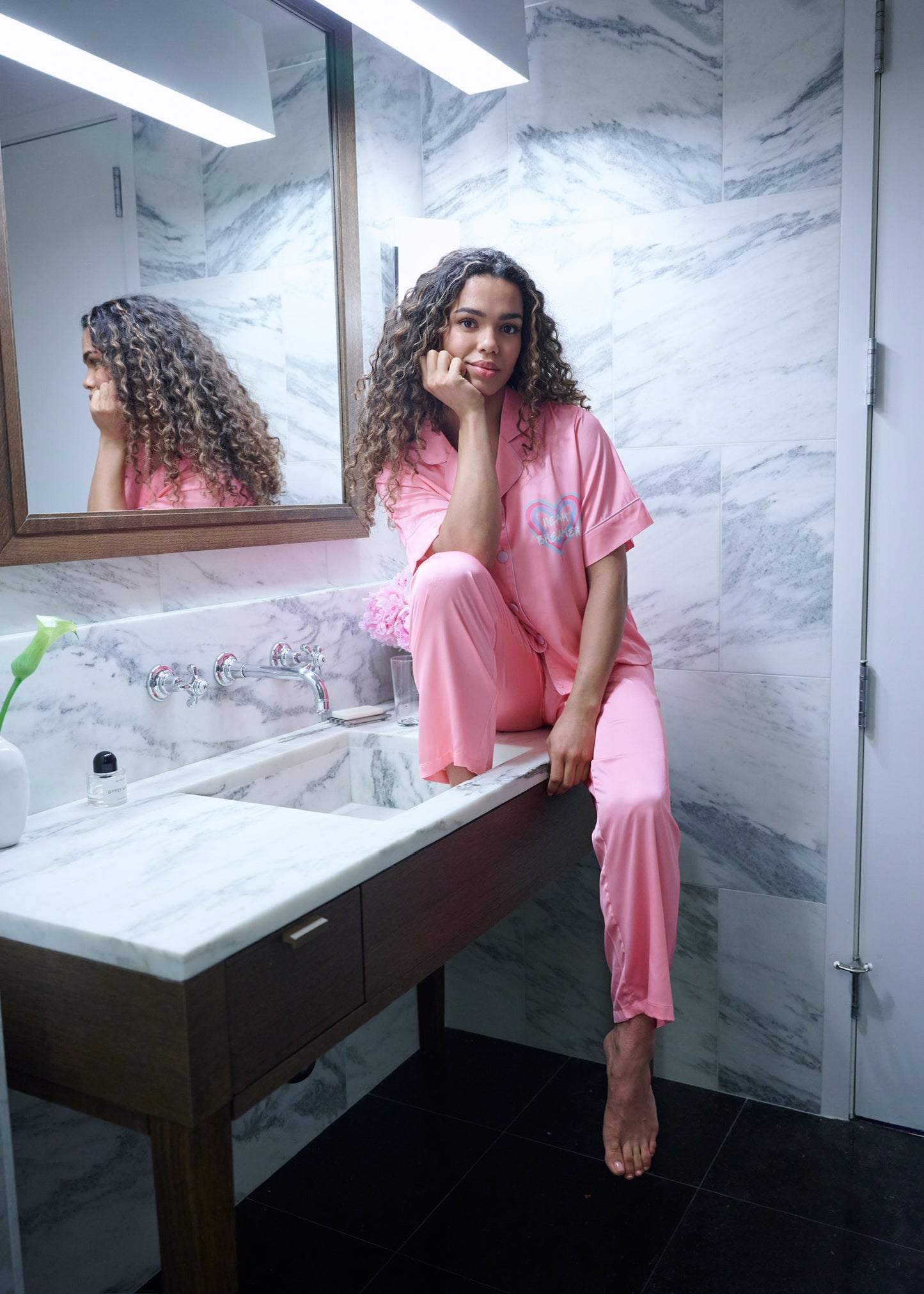 Silky Heartbreaker Short Sleeve Pant Set