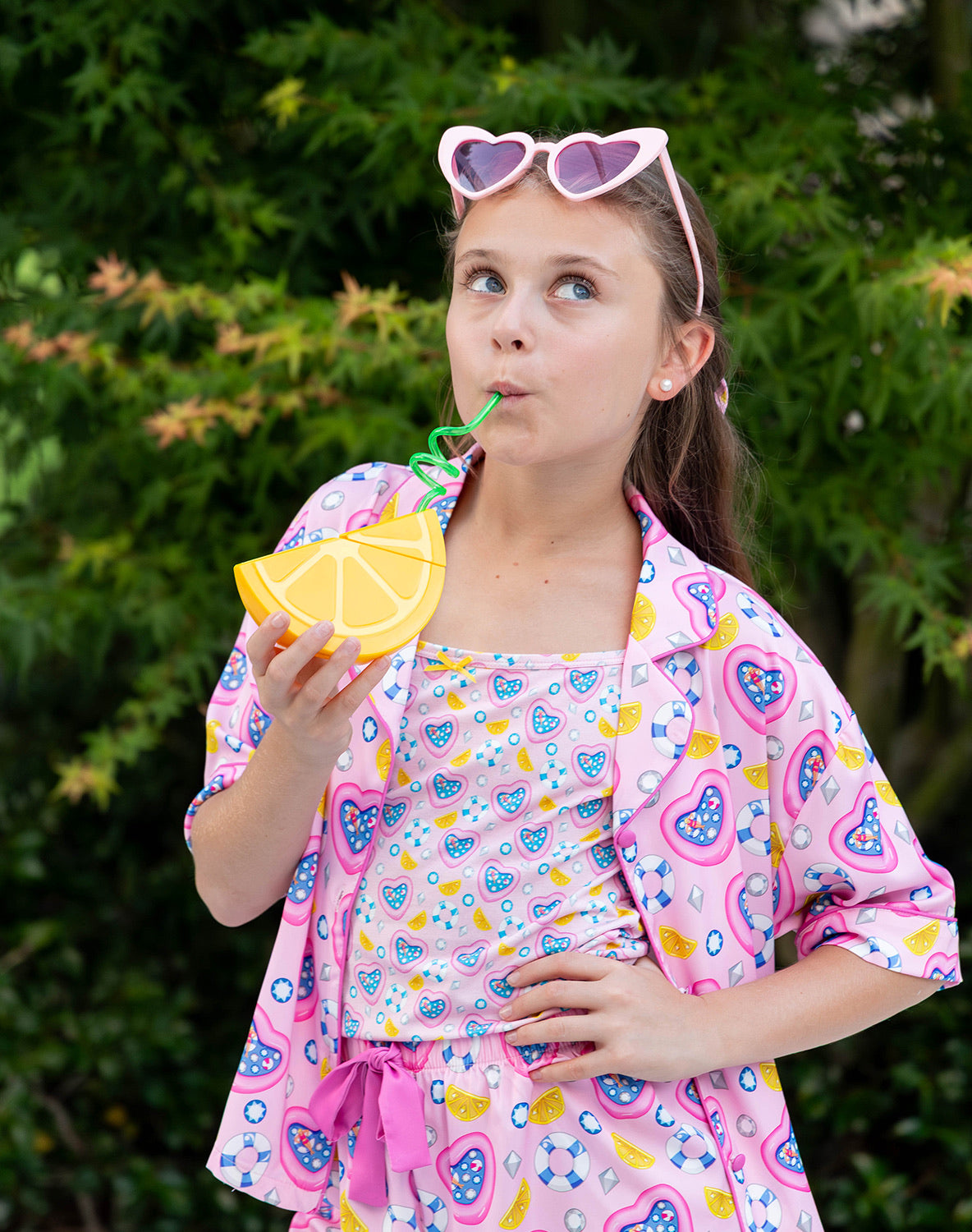 Kids Silky Pool Party Short Sleeve Short Set