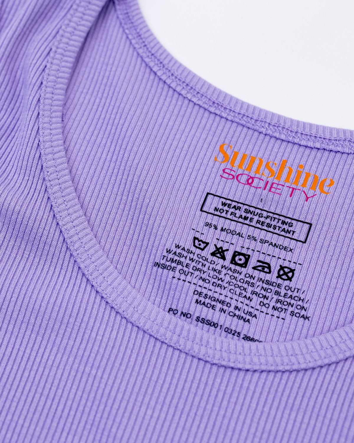 Sunshine Classic Ribbed Tank, Purple