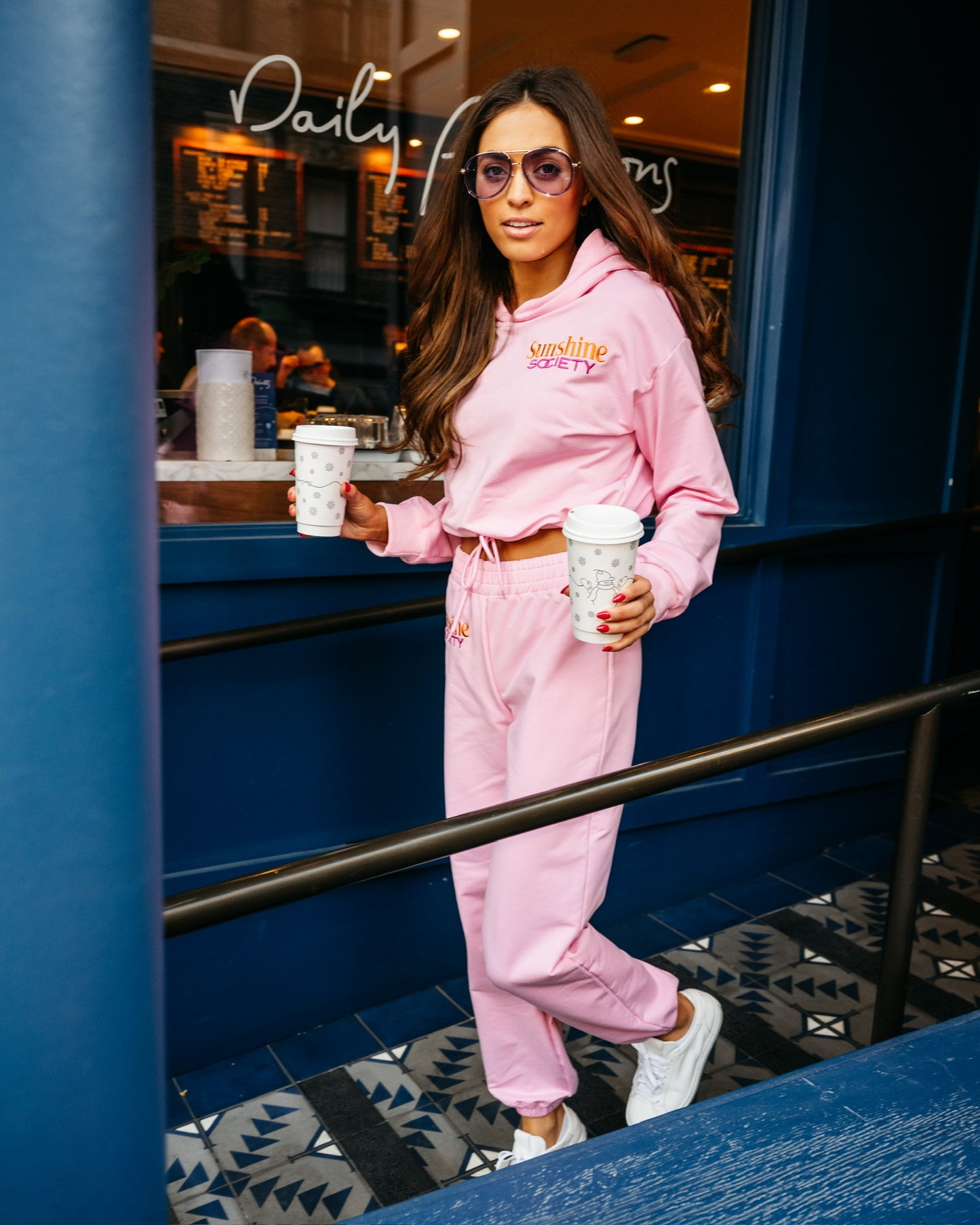 Grace Ann Nader in Sunshine Society Hooded Jogger Set