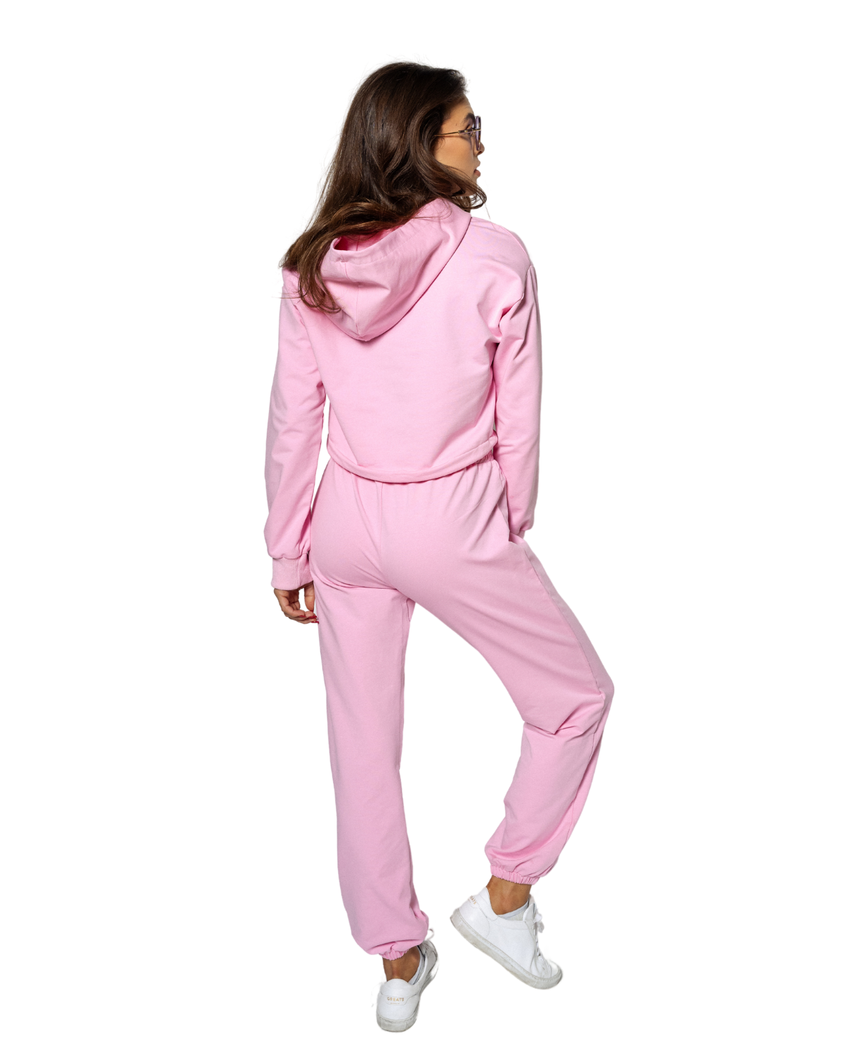 Grace Ann Nader in Sunshine Society Hooded Jogger Set