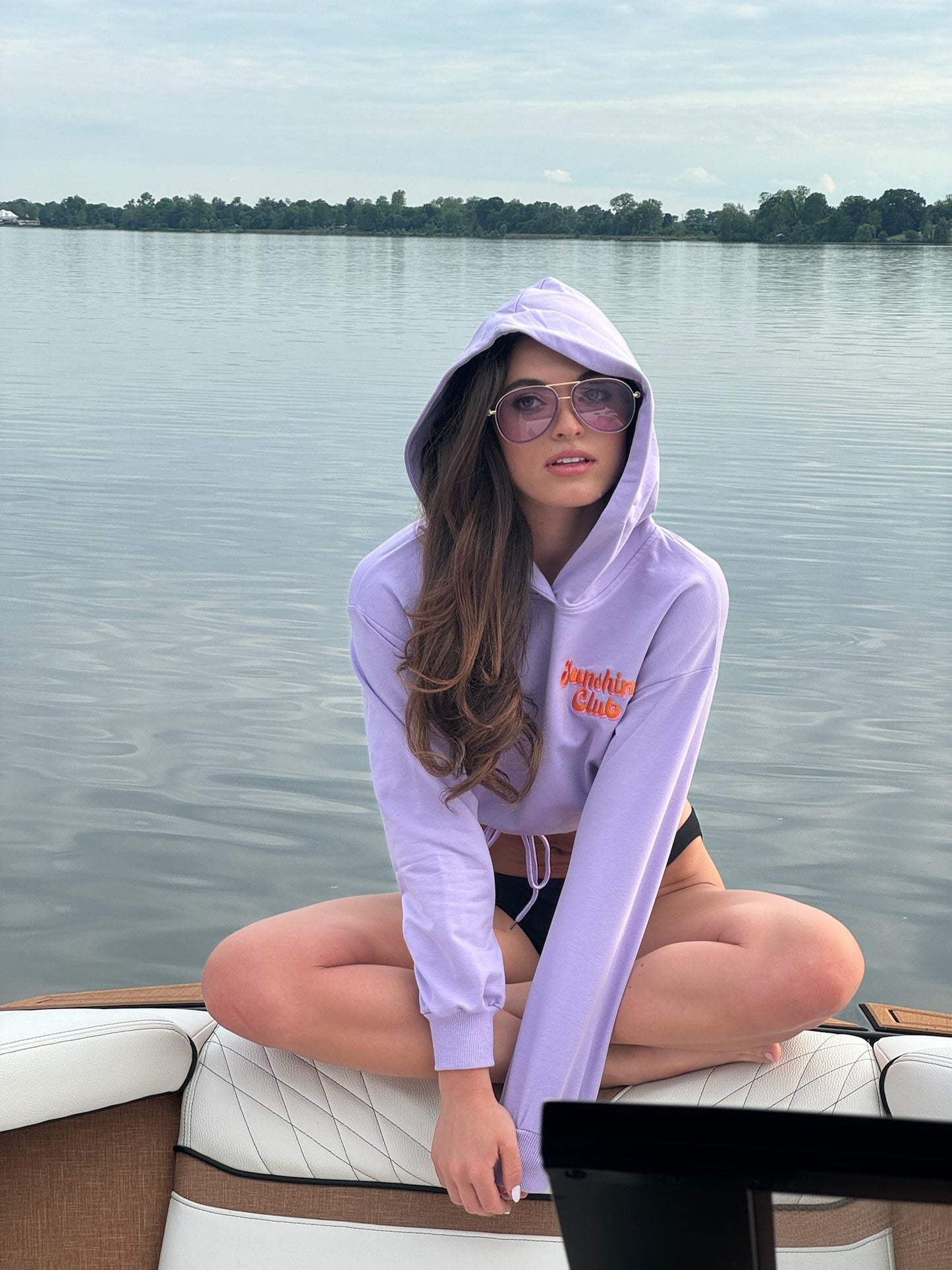 Grace Ann Nader in Sunshine Club Hooded Jogger Set