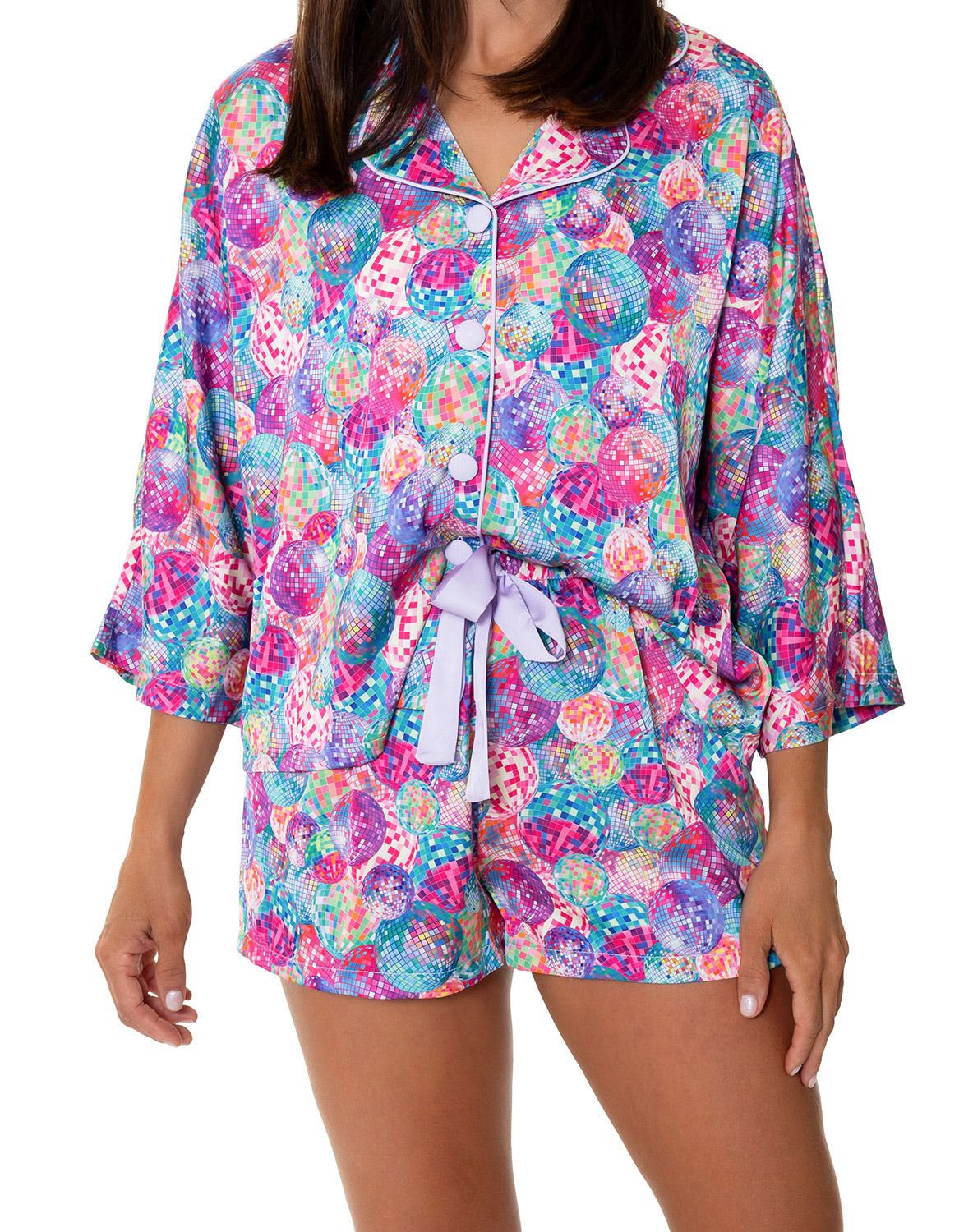 Grace Ann Nader in Silky Disco Queen (3/4 Sleeve w/ Shorts)