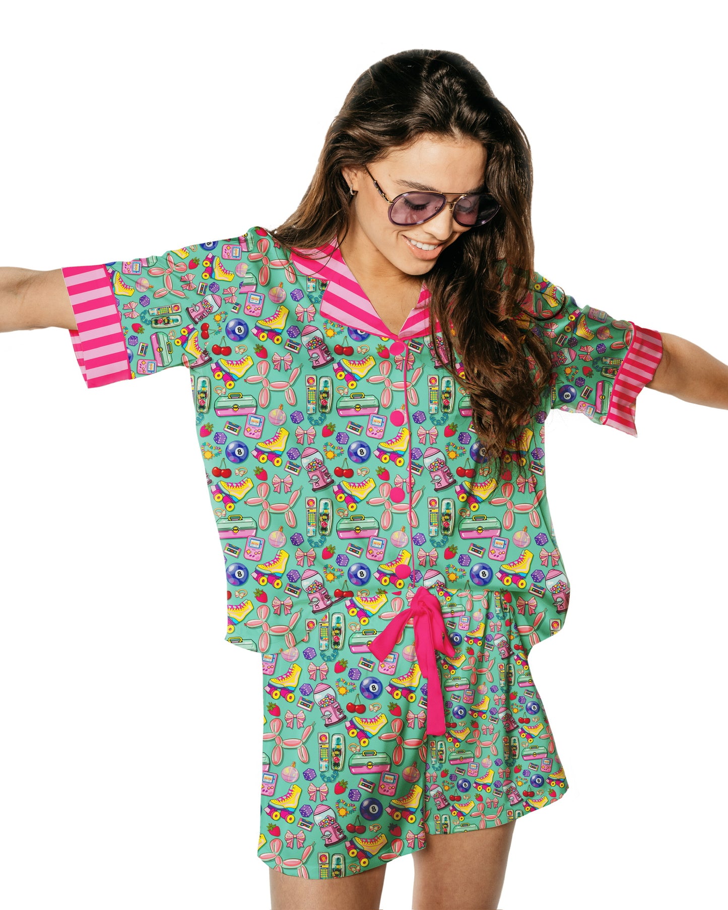 Grace Ann Nader in Silky 90's Girl (Short Sleeve w/ Shorts)