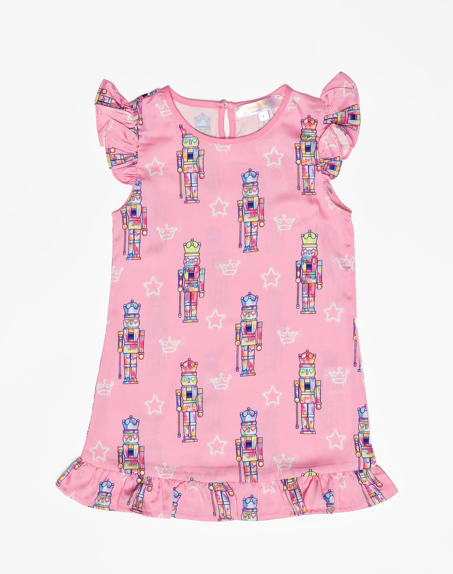 Kids Silky Graffiti Nutcracker, Pink Silky Dress
