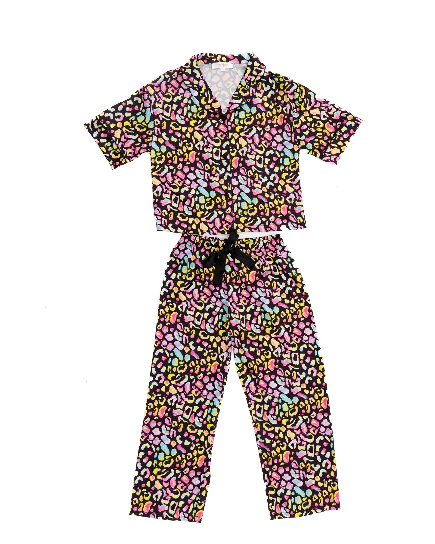 Kids Bright Animal Short Sleeve Pant Set