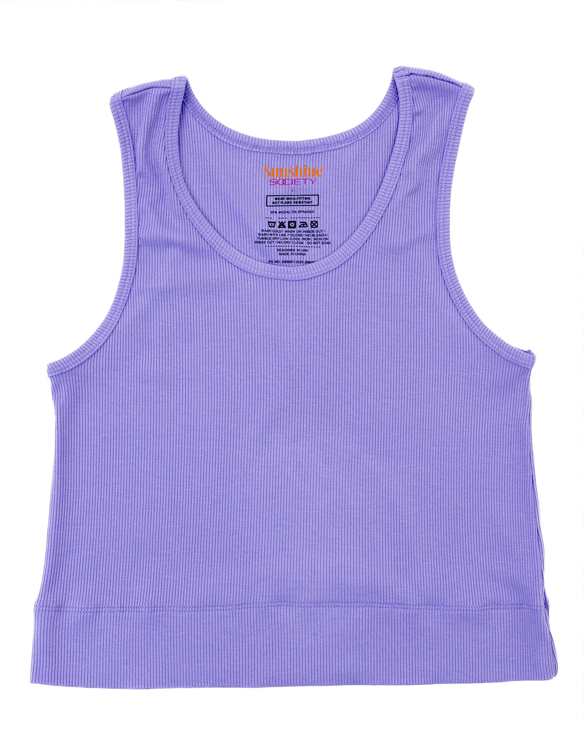 Kids Sunshine Classic Ribbed Tank, Purple