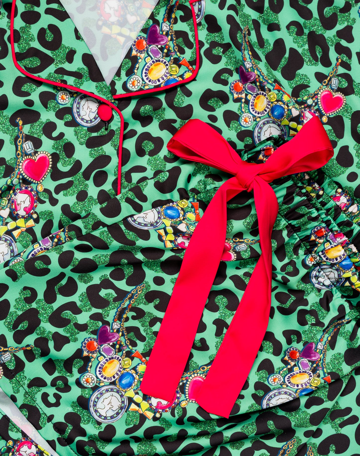 Kids Gilded Leopard Silky Set
