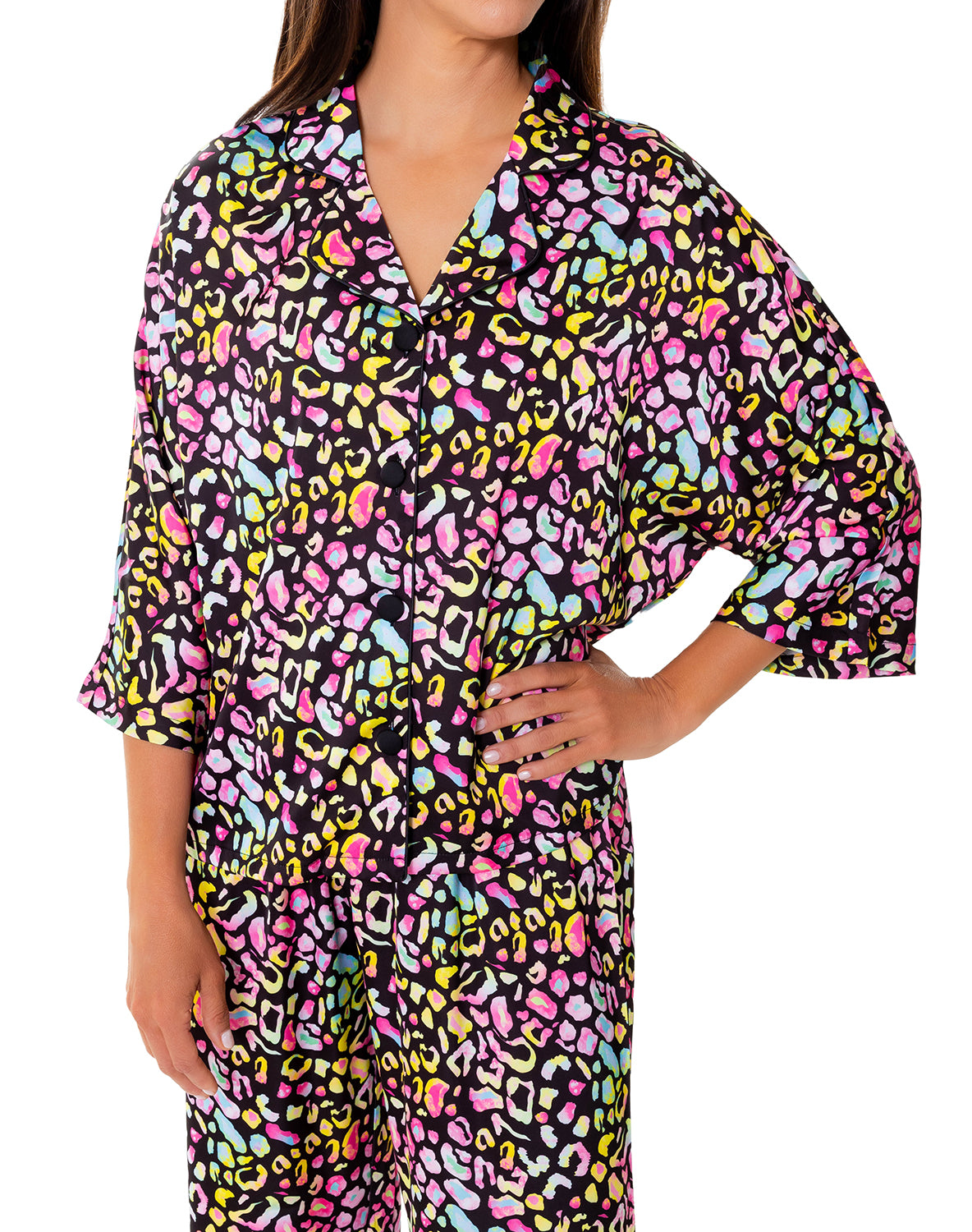 Bright Animal Silky 3/4 Shirt Pant Set