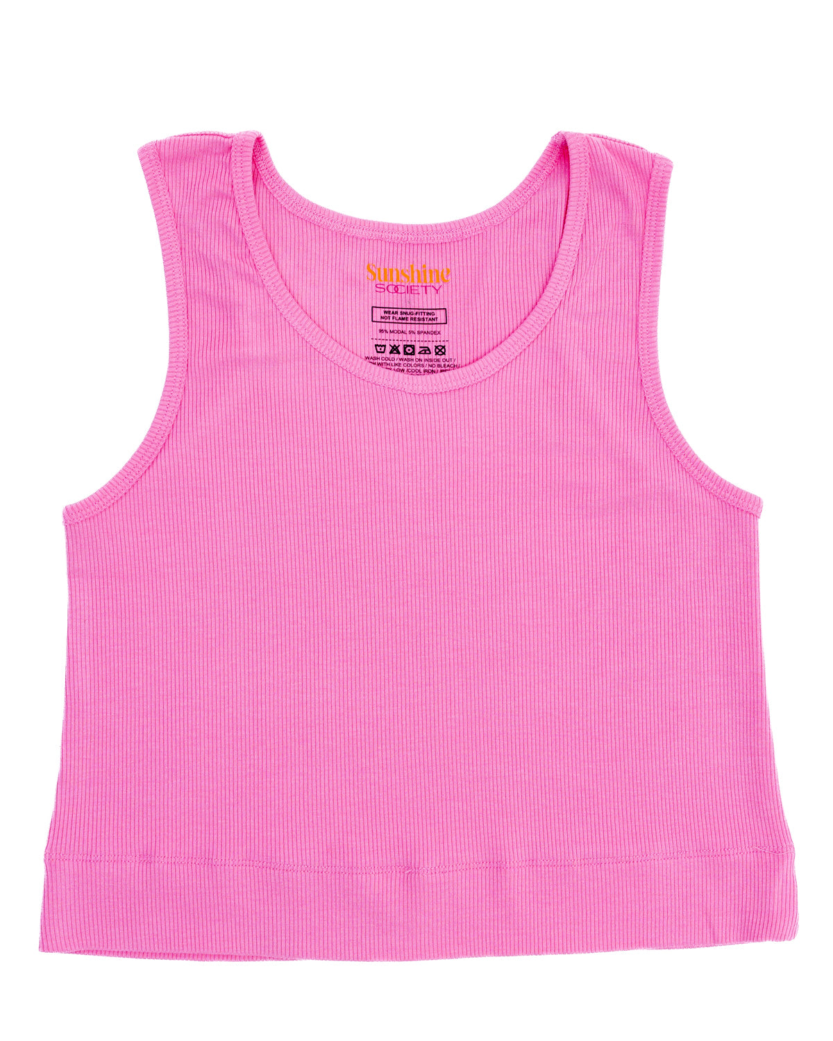 Kids Sunshine Classic Ribbed Tank, Pink