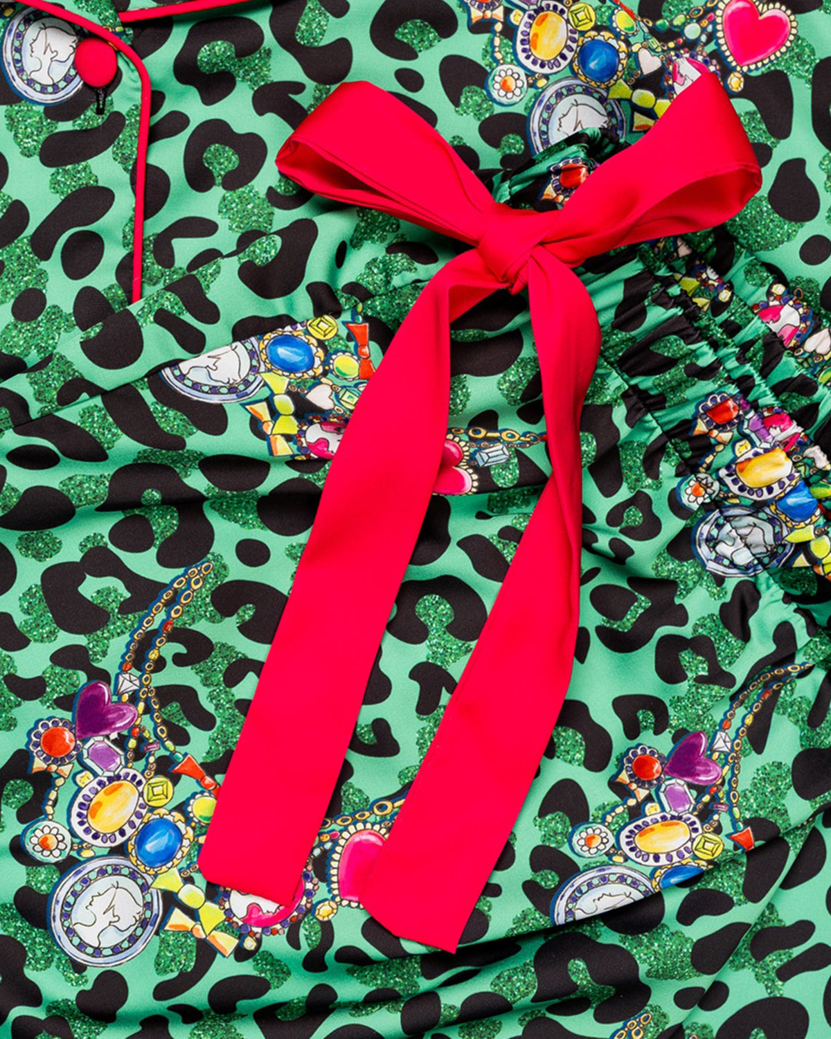 Kids Gilded Leopard Silky Set