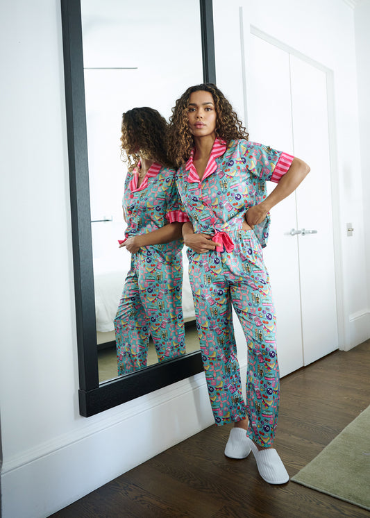 Silky 90's Girl Short Sleeve Pant Set
