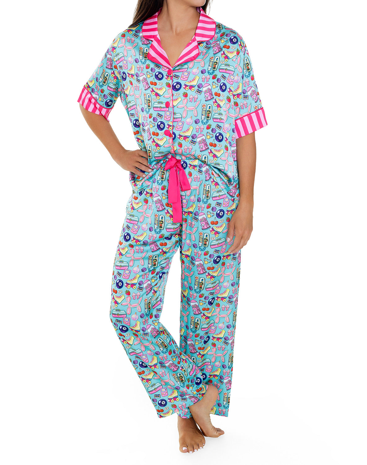 Silky 90's Girl Short Sleeve Pant Set