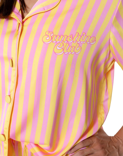 Silky Sunshine Club Short Sleeve Pant Set