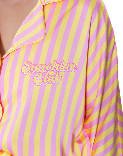 Silky Sunshine Club 3/4 Sleeve Short Set