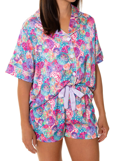 Silky Disco Queen Short Sleeve Short Set