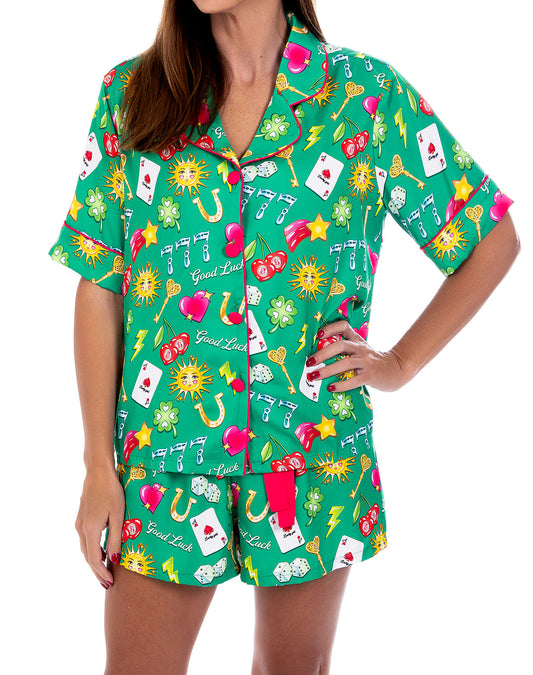 Silky Lucky Short Sleeve Short Set