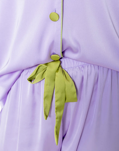 Silky Lavender Short Sleeve Pant Set