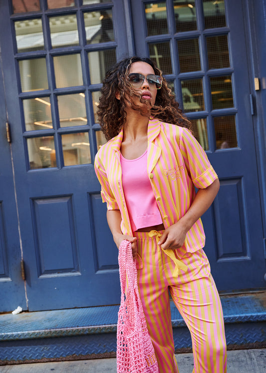 Silky Sunshine Club Short Sleeve Pant Set