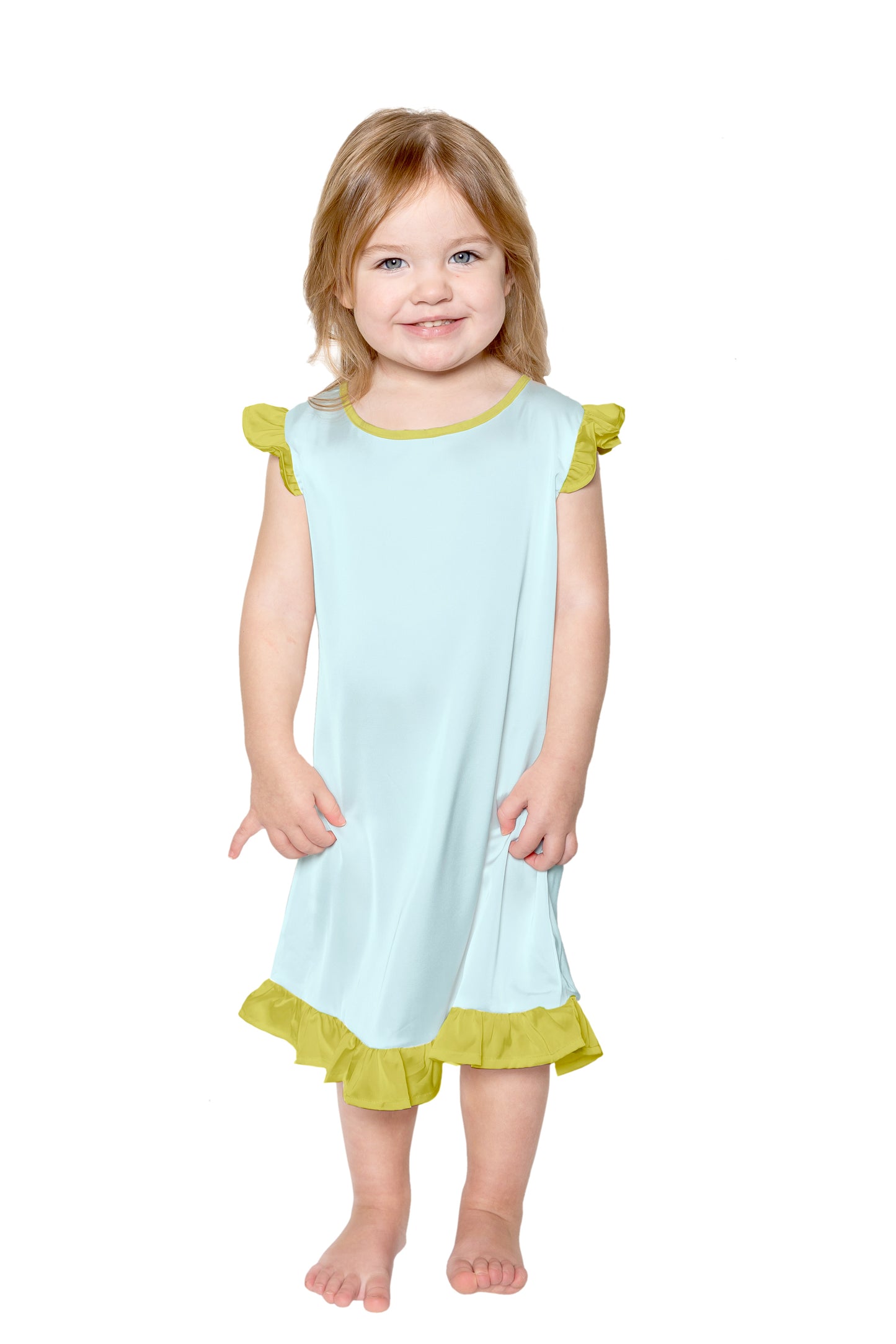 Kids Silky Turquoise Silky Dress