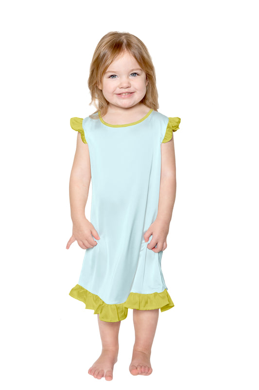 Kids Silky Turquoise Silky Dress