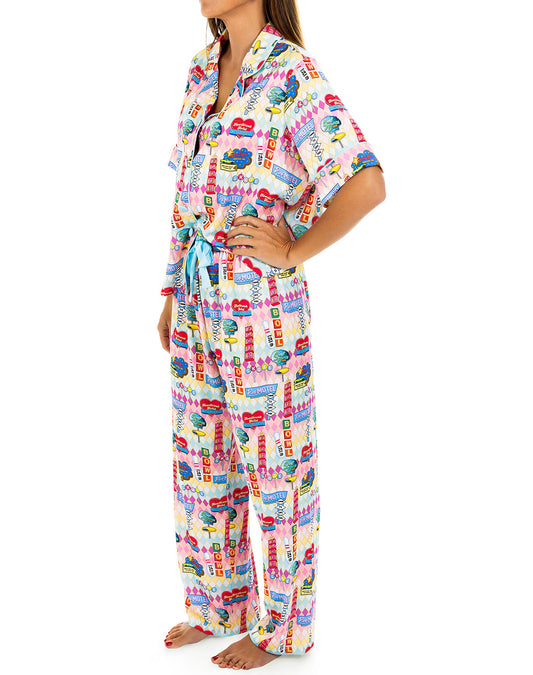 Silky Highway Holiday Short Sleeve Pant Set