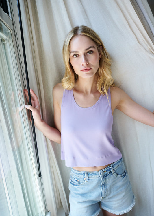 Sunshine Classic Ribbed Tank, Purple