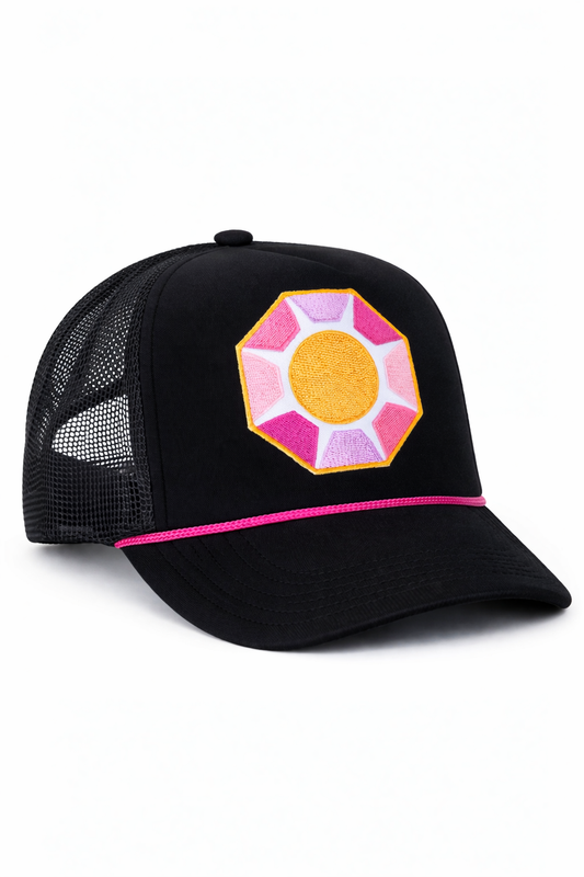 Solitaire Sun Trucker Black Hat