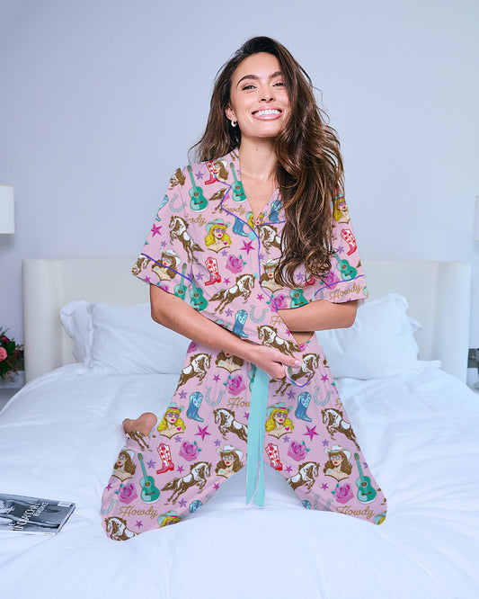 Silky Cowgirl Candy Short Sleeve Pant Set