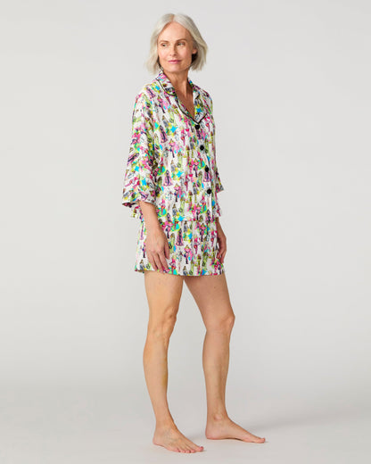 Silky Fashionista 3/4 Sleeve Short Set
