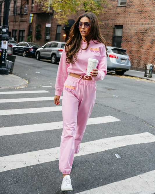 Grace Ann Nader in Sunshine Society Hooded Jogger Set