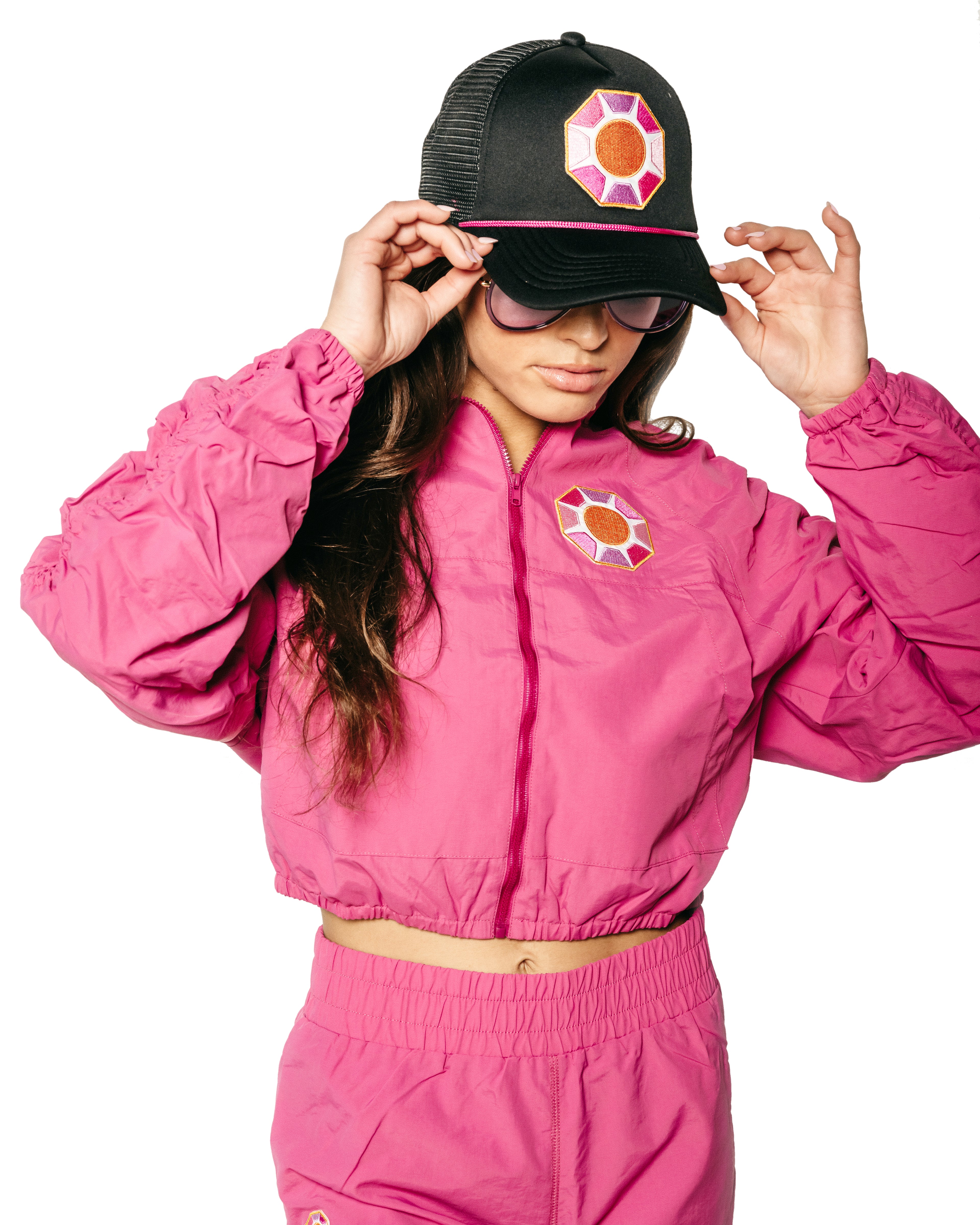 Grace Ann Nader in Solitaire Sun Trucker Black Hat