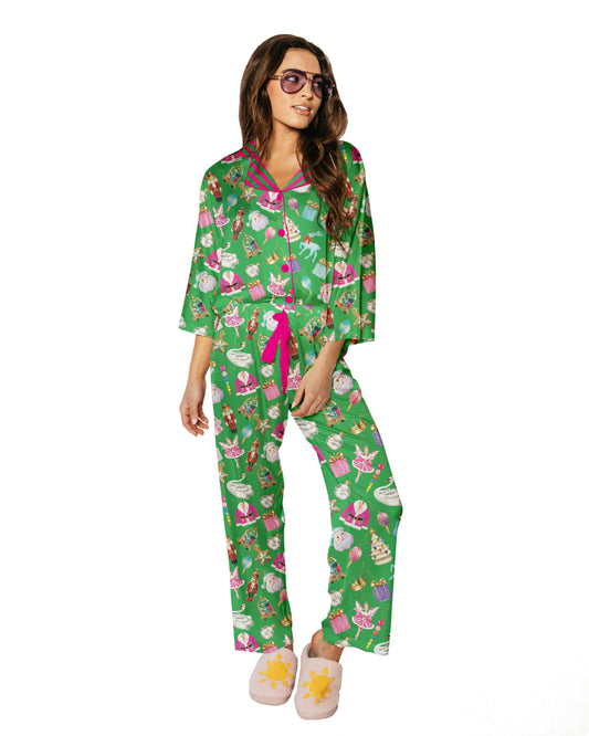 Grace Ann Nader in Silky Holiday Baubles (3/4 Sleeve w/ Pants)