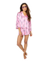 Grace Ann Nader in Silky Graffiti Nutcracker Pink (3/4 Sleeve w/ Shorts) front