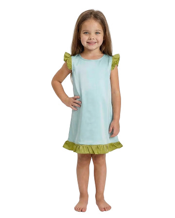 Kids Turquoise Silky Dress