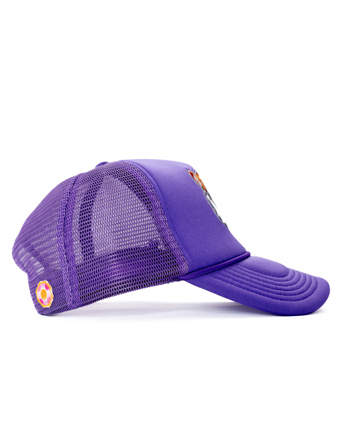 Kids Tiger Trucker Hat, Purple