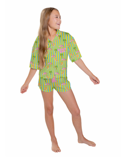 Kids Silky Cabana Club Short Sleeve Short Set