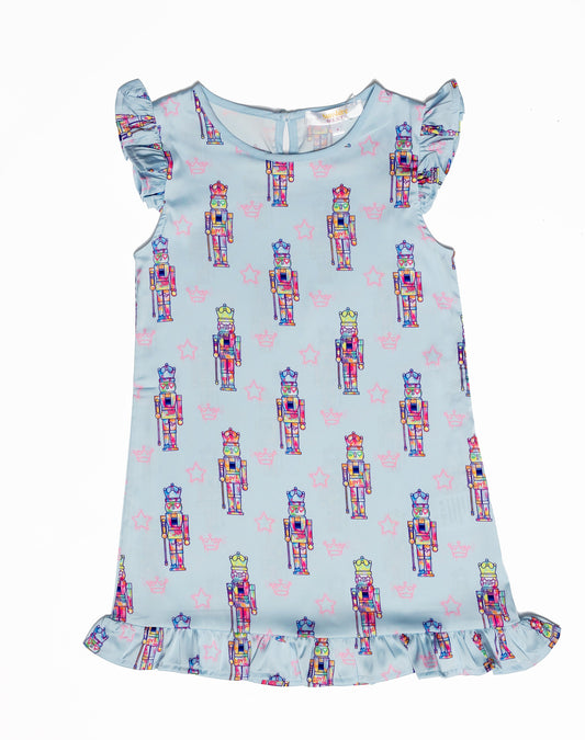 Kids Silky Graffiti Nutcracker, Blue Silky Dress